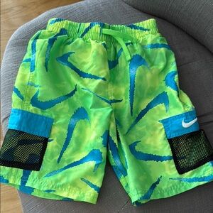 Nike Kids Green and Blue Shorts